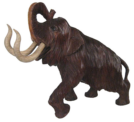 Wooden Mammoth 36Cm - Click Image to Close